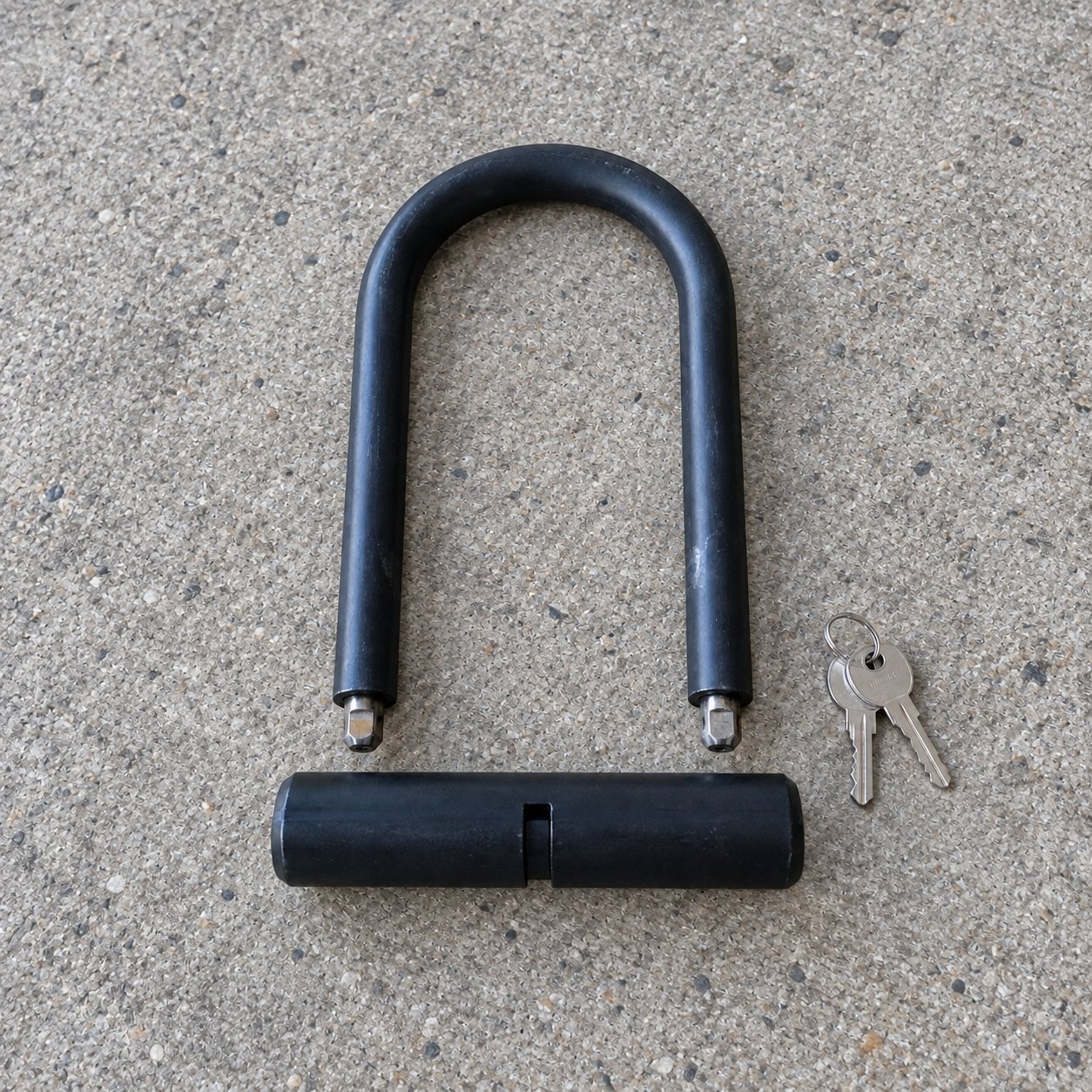 Black Bicycle U-Lock with Two Keys