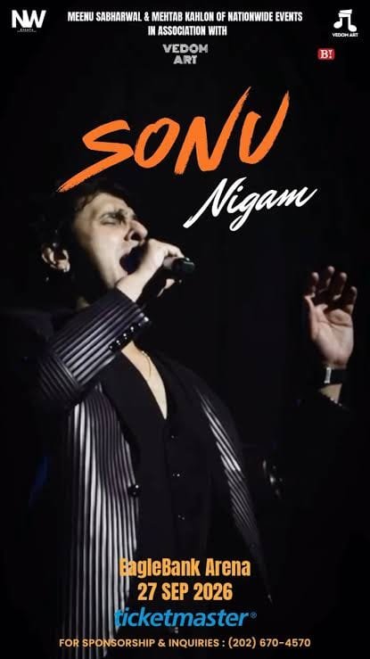 Sonu Nigam Concert Ticket - EagleBank Arena 27 Sep 2026