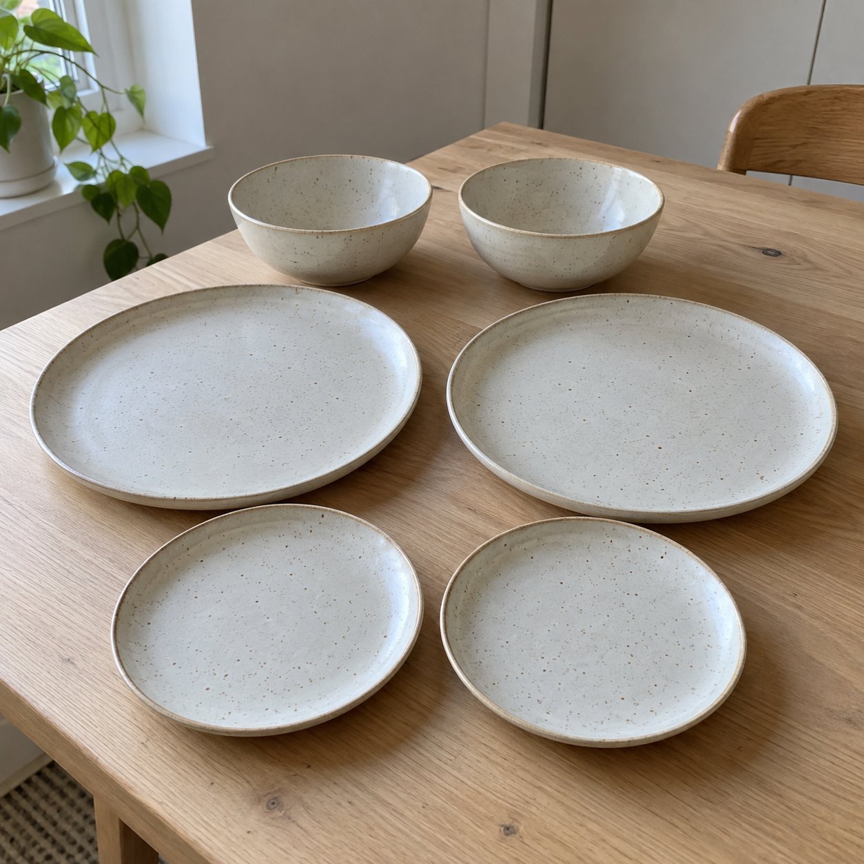 Cream Ceramic Dinnerware Set — 6 Pieces